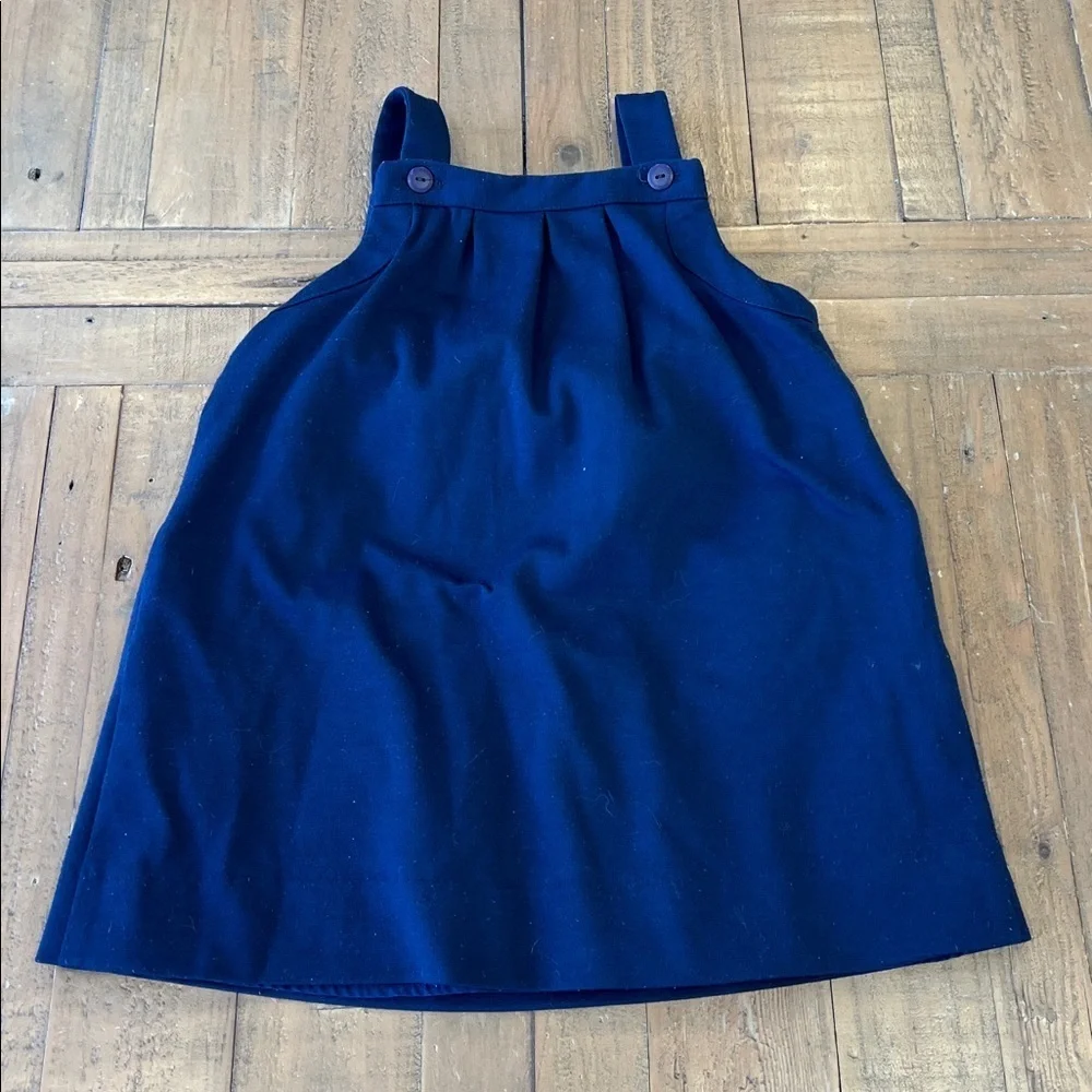 Florence Eiseman Navy flower pocket jumper dress girls 4T